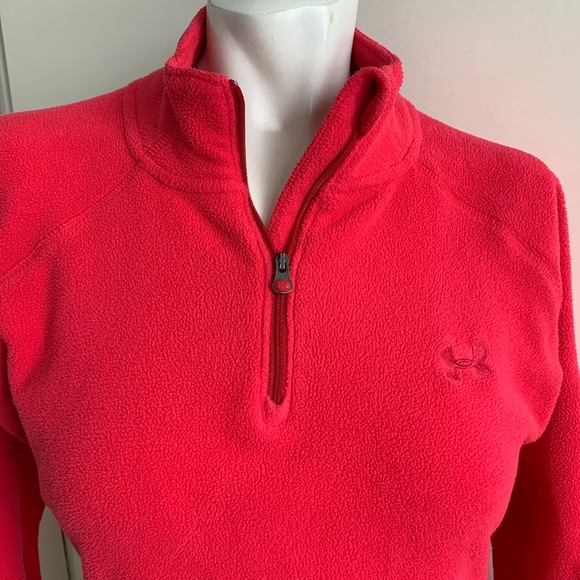 Under Armour pink 1/4 zip fleece pullover - Picture 2 of 7